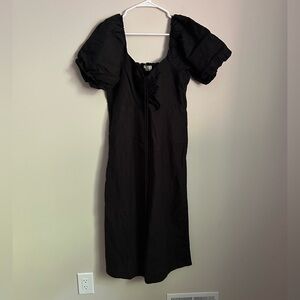 Boden Halterneck Cutout Column Dress 100% Linen Size 12 in Black